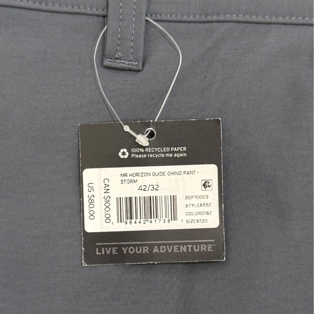 Eddie Bauer Mens Size 42x32 Horizon Guide Chino Pant Storm Gray EW - Picture 7 of 9